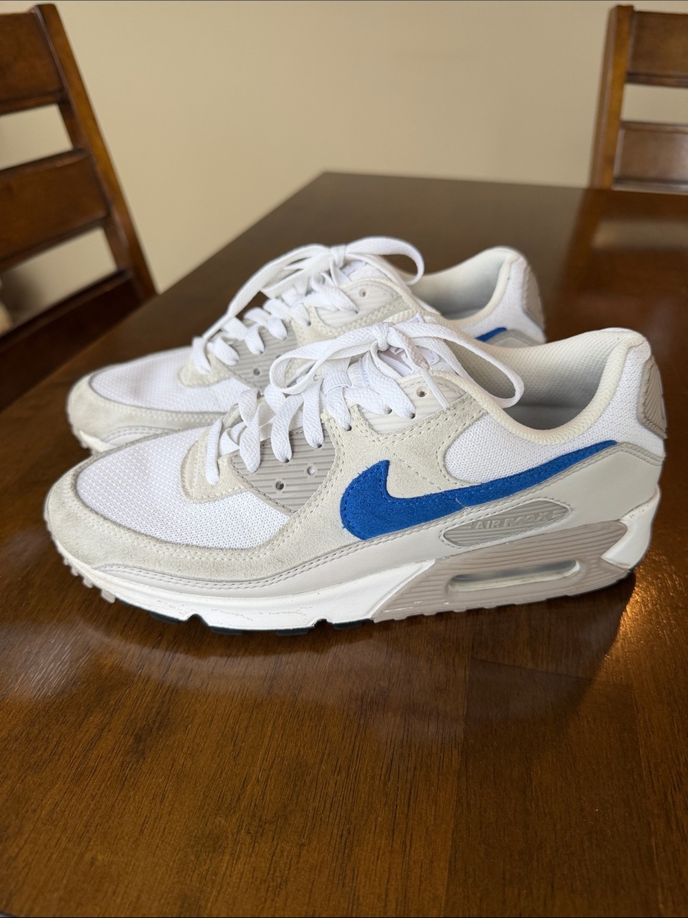 Nike Kids White and Blue Air Max Style Sneakers